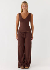 Hard To Tame Stretch Sweatpants - Chocolate