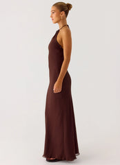 Harlyn Halter Maxi Dress - Chocolate