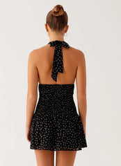 Holden Mini Dress - Black Polka Dot