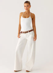 Johnny Low Rise Wide Leg Jeans - White