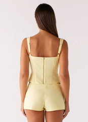 Coastline Bustier Top - Yellow