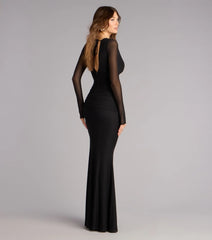 Eileen Mesh Long Sleeve Mermaid Formal Dress