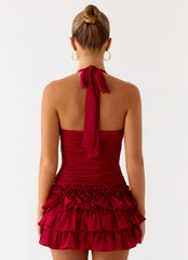 Someone Else Halter Top - Dark Cherry