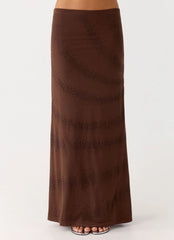 Sweet Sky Beaded Maxi Skirt - Chocolate