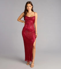 Virginia Rhinestone Fishnet Column Formal Dress