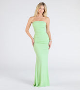 Mischka Strapless Mermaid Glitter Formal Dress
