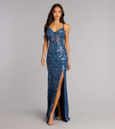 Shirley Sequin Corset Lace-Up Formal Dress