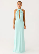 Mougleta Backless Maxi Dress - Aqua