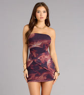 Twist And Tease Mesh Mini Dress