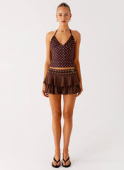 Prologue Belt Mini Skort - Chocolate