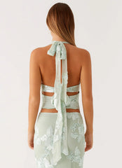 Radiate Halterneck Top - Sage