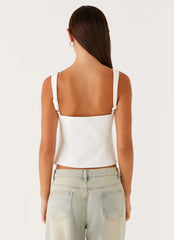 Pia Cut Out Top - White