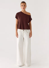 Neo Low Rise Wide Leg Jeans - Ivory