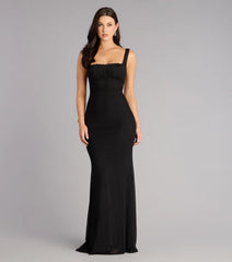 Arden Mesh Lace-Up Mermaid Formal Dress