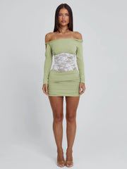 Lexa Mini Dress Green White
