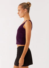 No Signal Knit Top - Plum