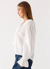 Verrin Cotton Blouse - White