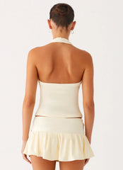 Vegas Nights Halter Neck Top - Yellow