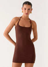 Palm Beach Mini Dress - Chocolate