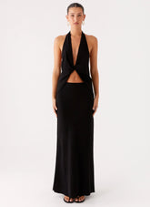 Michaella Chiffon Maxi Skirt - Black