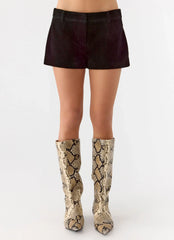 Jeremy Faux Suede Shorts - Black