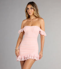 Ruffle Ready Off-The-Shoulder Mini Dress