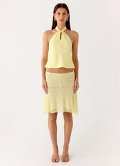 Maddox Scarf Top - Lemon