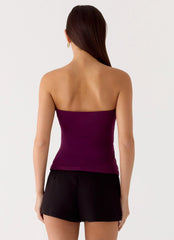 Hari Strapless Top - Plum