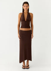 Kerrie Hanky Midi Skirt - Chocolate