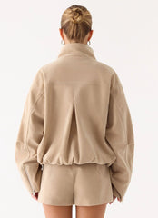 Marlow Faux Suede Jacket - Cream