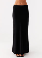 Michaella Chiffon Maxi Skirt - Black