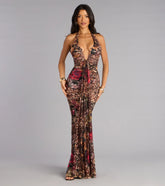 Aubrey Lace Halter Mermaid Formal Dress