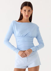 Liana Long Sleeve Top - Blue