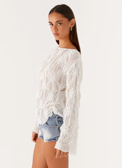Mia Long Sleeve Top - Ivory