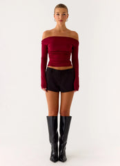 Reva Long Sleeve Top - Maroon