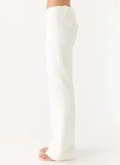 Weiss Low Rise Suiting Pants - White