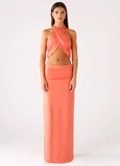 Elisabetta Maxi Skirt - Coral
