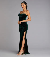 Julia Velvet Corset High Slit Mermaid Dress