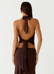 Kerrie Halter Top - Chocolate