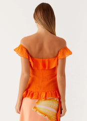 Dylan Off Shoulder Top - Orange