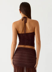 Sparkling Night Top - Chocolate