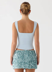 Guessing Games Top - Misty Blue