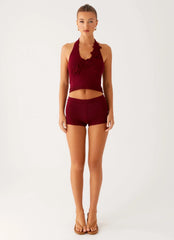 Miffy Crochet Top - Maroon