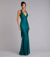 Adrianne Plunge Bow Mermaid Formal Dress