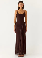 Matoma Bodysuit Maxi Dress - Cool Chocolate