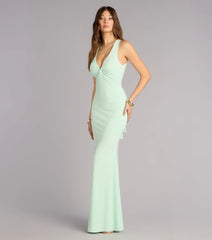 Lydia Halter Lace-Up Mermaid Formal Dress