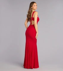 Sheila Glitter Lace-Up Formal Dress