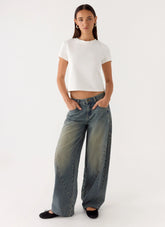 Joseph Low Rise Jeans - Vintage Wash Blue