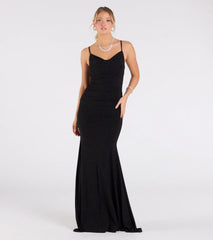 Corrina Cowl Neck Mermaid Glitter Formal Dress
