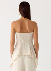 Rossi Hanky Hem Top - Oatmeal